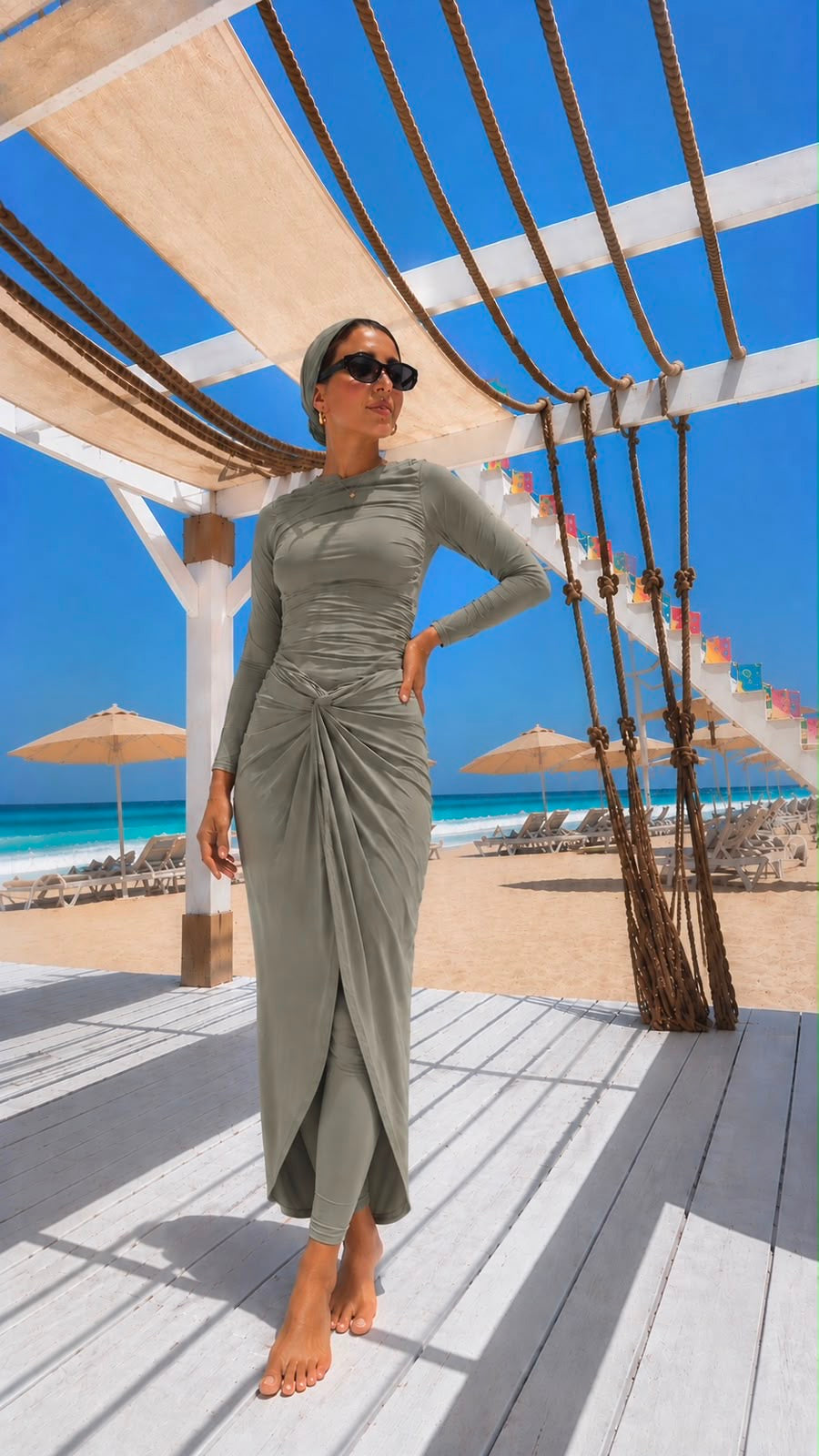 The Long Sculpt In Olive Mist